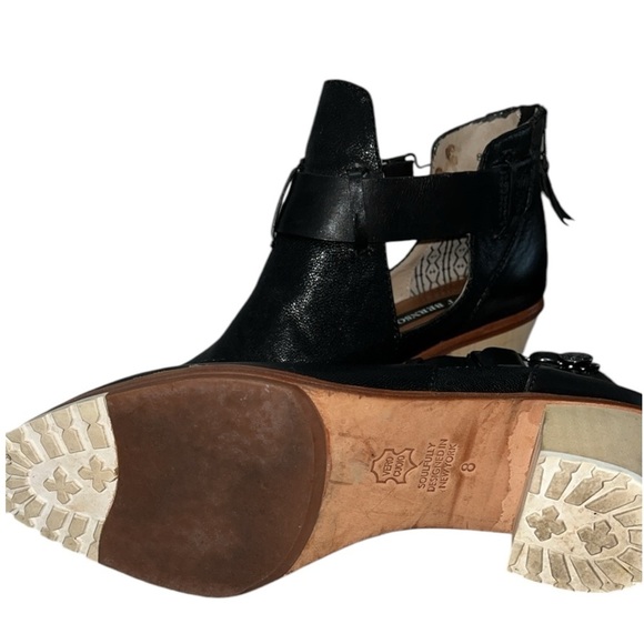 Matt Bernson Cut Out Ankle Boot Leather Size 8m Black - Picture 10 of 10